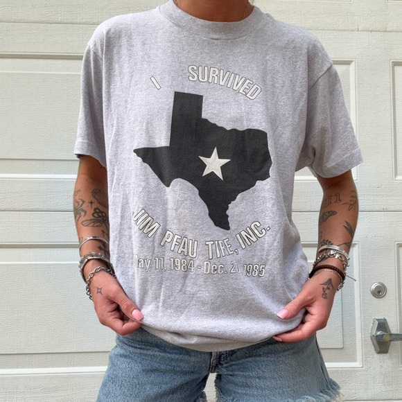 Vintage Tops - Vintage 1984 Graphic Texas Tee Sz L